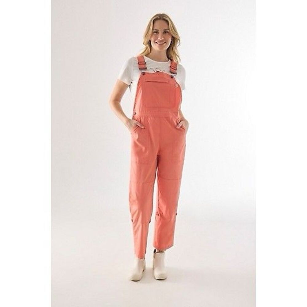 Martha Stewart Women’s Garden Convertible Overalls Coral Pink Utility Bibs XL